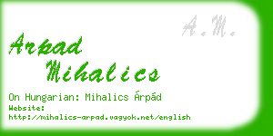 arpad mihalics business card