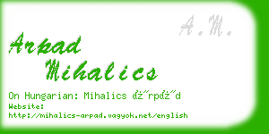 arpad mihalics business card